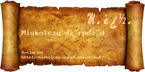 Miskolczy Árpád névjegykártya